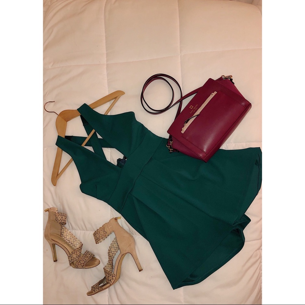 GREEN ROMPER - blue blush